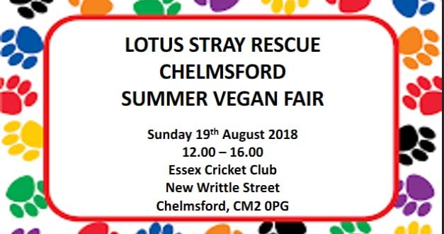 Lotus Stray Rescue Summer Vegan Fair – Sunday 19th August 2018